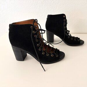 Jeffrey Campbell Cors Suede Lace-Up Boots – All Black – Women’s Size 7